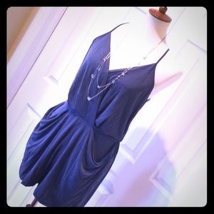 Jessica Simpson Slate Blue V-Neck Draped Romper